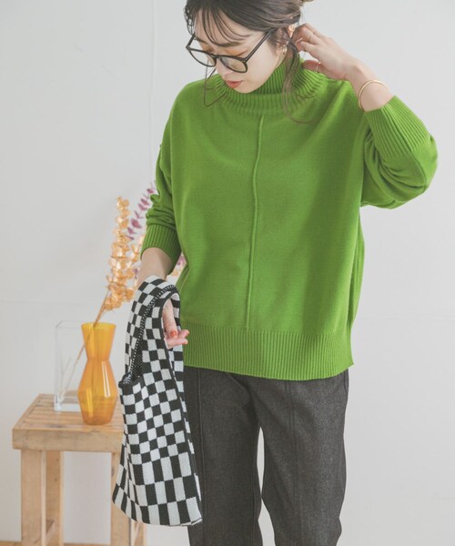 ITEMS URBANRESEARCH（アイテムズ アーバンリサーチ）の「ニットマルシェトートバッグ（トートバッグ・レディース・BLK/ORG/GRN・-）」の6枚目の写真