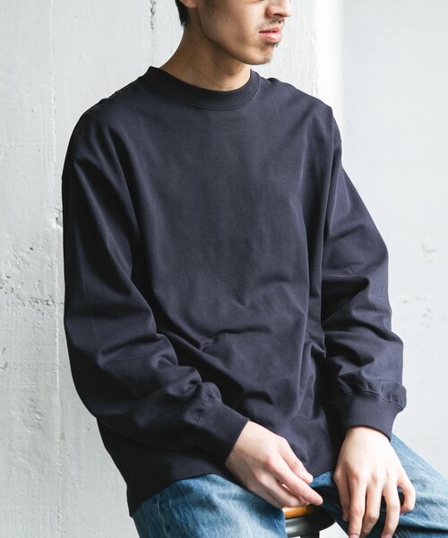 URBAN RESEARCH DOORS(アーバンリサーチドアーズ)の「10.5オンス ヘビーウェイトロングスリーブTシャツ(Tシャツ/カットソー・メンズ・C.NAVY/WHITE/MIX WHITE・M/L)」の4枚目の写真