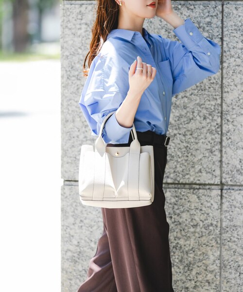 RODE SKO（ロデスコ）の「プチダブルポケットトートバッグ（トートバッグ・レディース・BEIGE/BLACK/MILK/GRAY/MINT/APRICOT/DARK BROWN・one）」の16枚目の写真