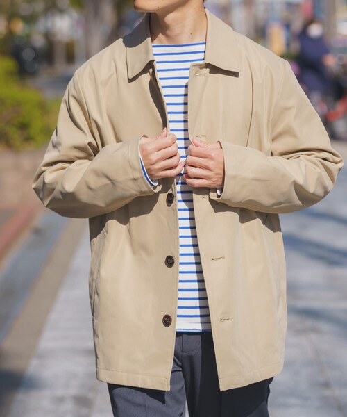ITEMS URBANRESEARCH(アイテムズ アーバンリサーチ)の「防花粉×UVカット ステンカラーコート(楽着シリーズ)(テーラードジャケット・メンズ・BLK/BEG/KHK・M/L)」の17枚目の写真