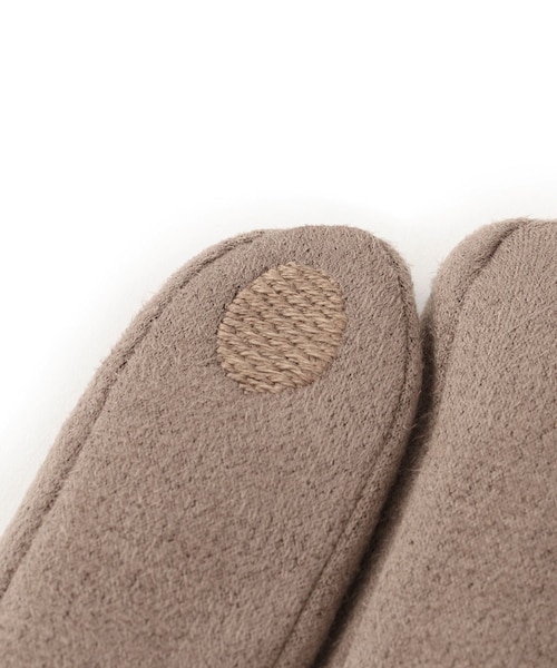 VIS（ビス）の「スマホタッチ刺繍付きムートングローブ（手袋・レディース・ブラック/グレー/ベージュ・F）」の11枚目の写真