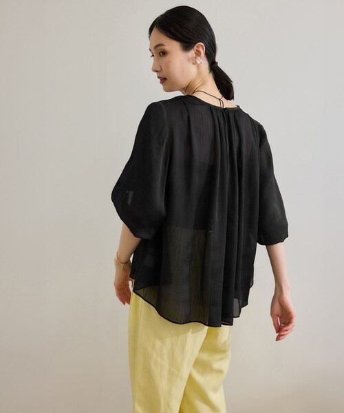 ROPE'（ロペ）の「楊柳スキッパーブラウス/イージーケア（シャツ/ブラウス・レディース・ブラック/レンガ・F）」の20枚目の写真