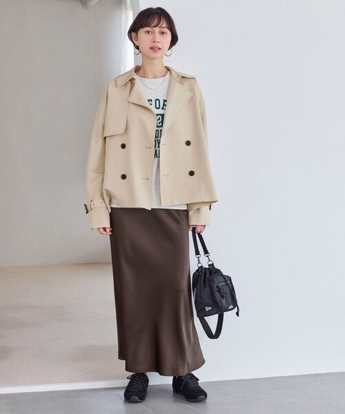 ROPE' PICNIC（ロペピクニック）の「ショート丈トレンチコート/撥水・花粉ガード（トレンチコート・レディース・ベージュ/カーキ/ネイビー・F）」の7枚目の写真