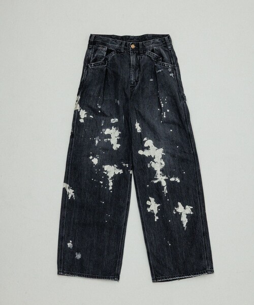 ADAM ET ROPE'（アダムエロペ）の「【Lee x BELPER x M】PAINT PAINTER BUGGY PANTS（デニムパンツ・レディース・ブラック/ネイビー・L/M/S/XS）」の4枚目の写真