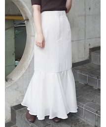 MERCURYDUO | ドッキングツイルマーメイドフレアスカート(スカート)