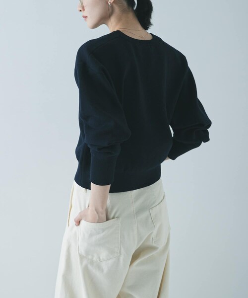 URBAN RESEARCH（アーバンリサーチ）の「ダブルフェイスクルーネックニット（ニット/セーター・レディース・ICE GRAY/PINK/NAVY・Free）」の21枚目の写真