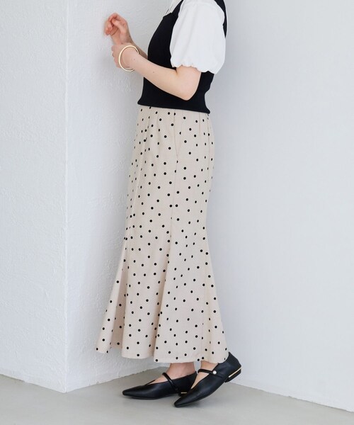 VIS(ビス)の「美easyリネンライクマーメイドスカート/イージーケア・接触冷感・セットアップ対応(スカート・レディース・ブラック/グレー/キナリ/ピンク/キナリ系/ネイビー/サックス・L/M/S/SS)」の8枚目の写真