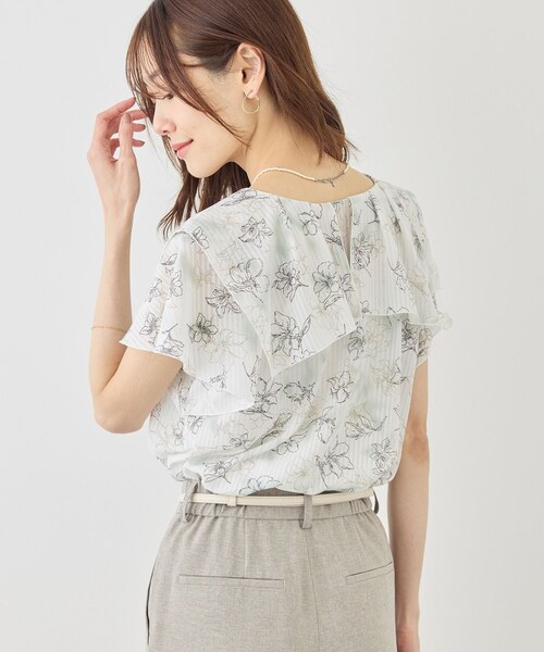 ROPE' PICNIC(ロペピクニック)の「花柄フェミニンブラウス(シャツ/ブラウス・レディース・オフホワイト/サックス/イエロー・F)」の9枚目の写真