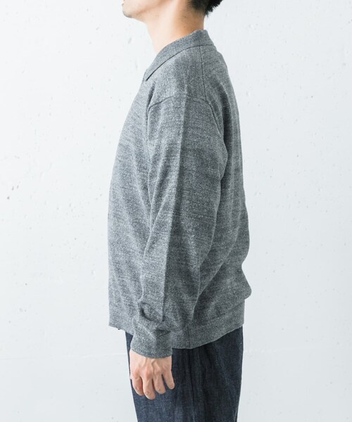URBAN RESEARCH(アーバンリサーチ)の「ATON C/W BOUCLE POLO CARDIGAN(ニット/セーター・メンズ・TOP GRAY/BROWN/YELLOW・4/6)」の7枚目の写真