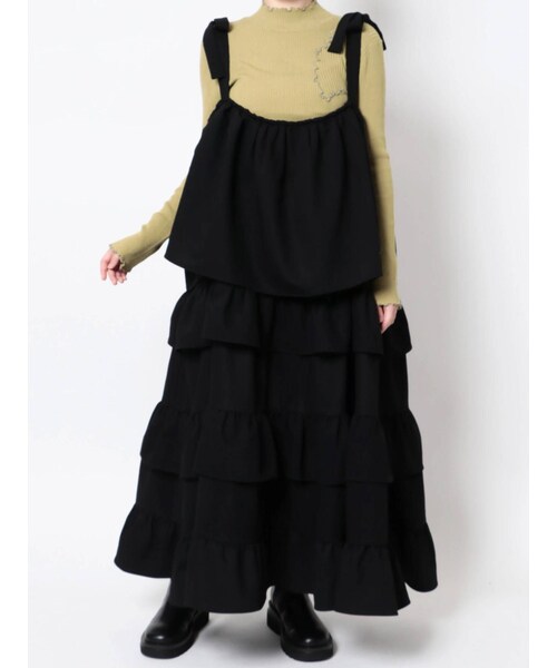 merry jenny（メリージェニー）の「ribbonティアードワンピース（ワンピース・レディース・アイボリー/グレー/ブラック・F）」の6枚目の写真