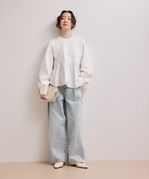 ADAM ET ROPE'(アダムエロペ)の「【WEB限定】・【サステナブル】ディープライズワイドデニム(デニムパンツ・レディース・ブラック系/ベージュ系/ブルー系・34/36/38)」の14枚目の写真