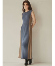LAGUNAMOON | バイカラーラインニットワンピース(ワンピース)