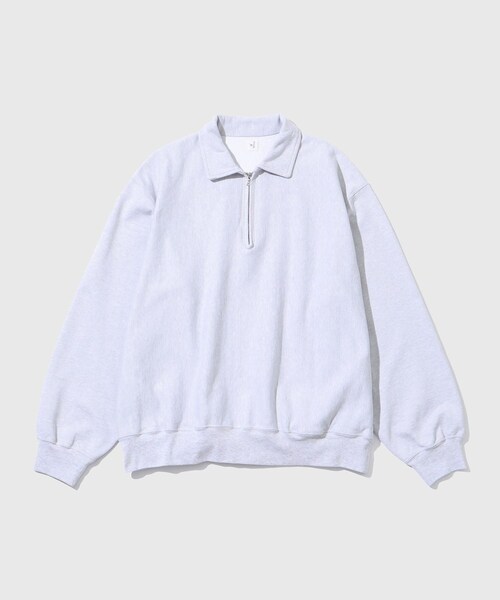 ADAM ET ROPE'(アダムエロペ)の「【blurhmsROOTSTOCK/ブラームスルーツストック】Thin-Sweat Harf-Zip P/O(スウェット・メンズ・ライトグレー/ネイビー・2/3/4)」の3枚目の写真
