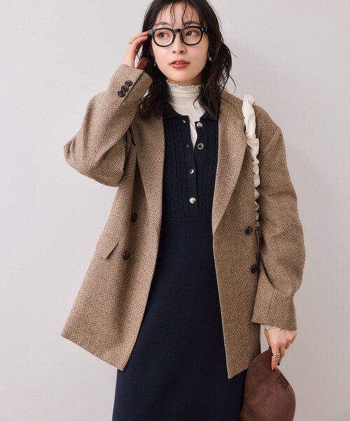 VIS（ビス）の「ポロケーブルモチモチニットワンピース（ワンピース・レディース・オフホワイト/ベージュ系/ネイビー・F）」の21枚目の写真