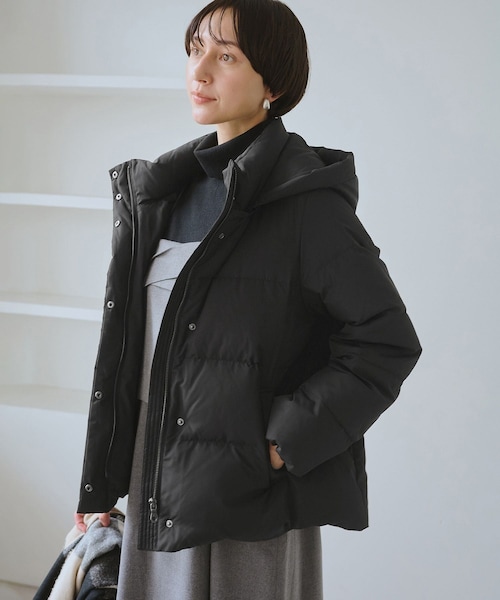 ROPE' PICNIC（ロペピクニック）の「ショートダウン（ダウンジャケット/コート・レディース・ブラック/オフホワイト・L/M）」の14枚目の写真