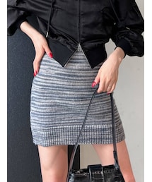 EMODA | 【セットアップ着用可】カラーストライプニットスカート(スカート)