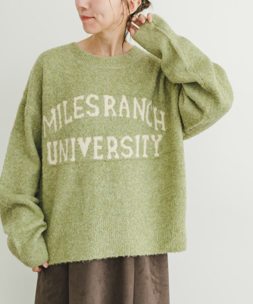 ITEMS URBANRESEARCH（アイテムズ アーバンリサーチ）の「ブークレビッグロゴニット（ニット/セーター・レディース・BRN/L.GRAY/MNT・FREE）」の22枚目の写真
