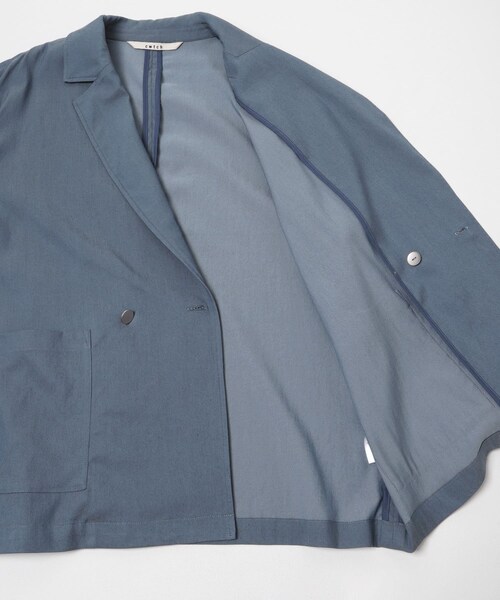 THE GOODLAND MARKET（ザグッドランドマーケット）の「cwtch　DRAWSTRING  LIGHT JACKET（テーラードジャケット・レディース・BLUE/L.GRAY・Free）」の9枚目の写真