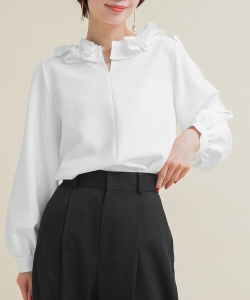 URBAN RESEARCH ROSSO（アーバンリサーチロッソ）の「『WEB限定』コサージュカラー2WAYブラウス（シャツ/ブラウス・レディース・OFF/BLK×OFF・Free）」の10枚目の写真