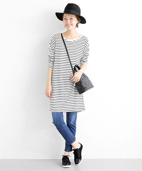 URBAN RESEARCH(アーバンリサーチ)の「ボーダーチュニック(チュニック・レディース・NVY×OFF/OFF×NVY/NAVY×RED・FREE)」の10枚目の写真
