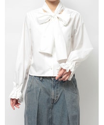 jouetie | スリーブフリルビッグボウタイブラウス(シャツ/ブラウス)