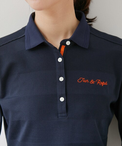 ROPE'（ロペ）の「【UV】【吸水速乾】クールマックスリンクス長袖ポロ（ポロシャツ・レディース・ホワイト/ネイビー・L/M/S）」の22枚目の写真