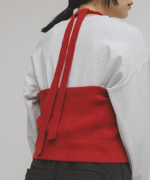 KBF（ケイビーエフ）の「2WAYニットビスチェ（その他トップス・レディース・RED/GRAY・One）」の20枚目の写真