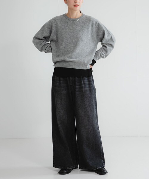 URBAN RESEARCH（アーバンリサーチ）の「強撚シアーカットソー（Tシャツ/カットソー・レディース・WHITE/BLACK/CHERRY RED/BROWN・FREE）」の19枚目の写真