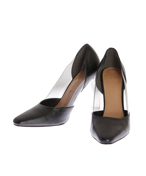 MERCURYDUO（マーキュリーデュオ）の「クリアヒールPVCブロッキングパンプス（パンプス・レディース・ベージュ/ブラック・38/36）」の4枚目の写真