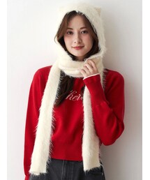 CALNAMUR | キャットシャギーマフラーキャップ(ニットキャップ/ビーニー)