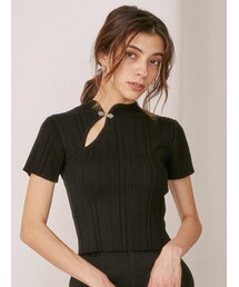 EVRIS | チャイナショートニットトップス(ニット/セーター)