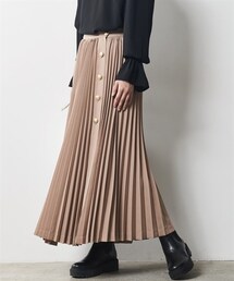 CHIC STYLE | 大きいサイズサイドボタンプリーツロングスカートシックスタイル(スカート)