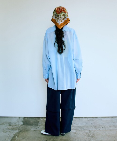 THE GOODLAND MARKET（ザグッドランドマーケット）の「『別注』MIDIUMISOLID×TGM　sheer voile shirts（シャツ/ブラウス・レディース・SAX/GRAY/OFF・one）」の20枚目の写真