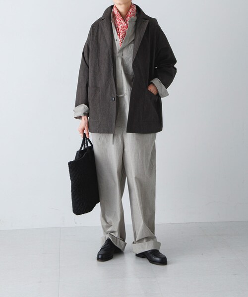 かぐれ（カグレ）の「『ユニセックス』コットンテーラードジャケット（テーラードジャケット・レディース・BEIGE/CHARCOAL/BLACK・1/2）」の17枚目の写真