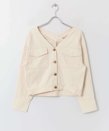 ノーカラーショートジャケット