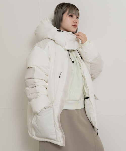 THE GOODLAND MARKET（ザグッドランドマーケット）の「KWD　BOX DOWN JACKET（その他アウター・レディース・White/Beige/Black・1）」の8枚目の写真