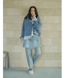 Ungrid | ハイウエストロールアップスリムデニム(デニムパンツ)