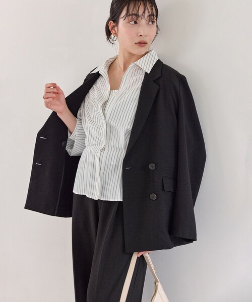 VIS（ビス）の「レイヤードストライプシャツ（シャツ/ブラウス・レディース・ホワイト/オフホワイト・F）」の17枚目の写真