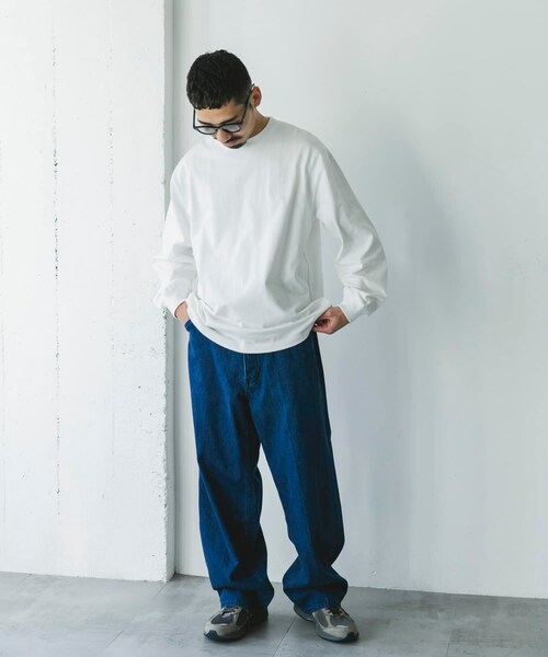 URBAN RESEARCH DOORS(アーバンリサーチドアーズ)の「10.5オンス ヘビーウェイトロングスリーブTシャツ(Tシャツ/カットソー・メンズ・C.NAVY/WHITE/MIX WHITE・M/L)」の9枚目の写真