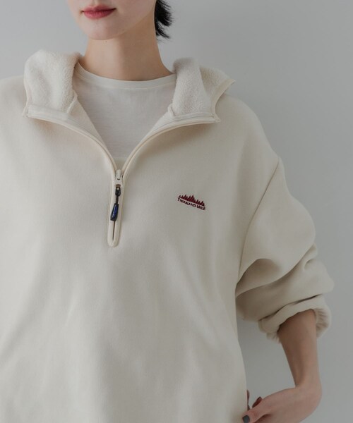 URBAN RESEARCH(アーバンリサーチ)の「『別注』THOUSAND MILE×URBAN RESEARCH KNIT FREECE HF-ZIP HOODIE(パーカー・レディース・OFF WHITE/BORDEAUX/BLACK・M/L)」の5枚目の写真