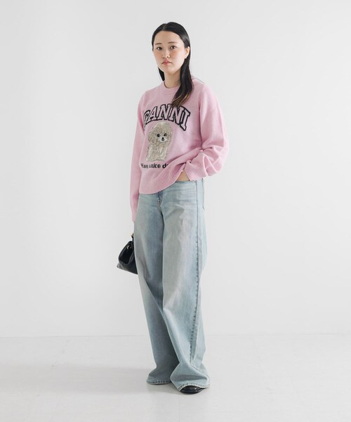 URBAN RESEARCH(アーバンリサーチ)の「GANNI Graphic Wool Mix Poodle(ニット/セーター・レディース・Chalk Pink・S)」の9枚目の写真