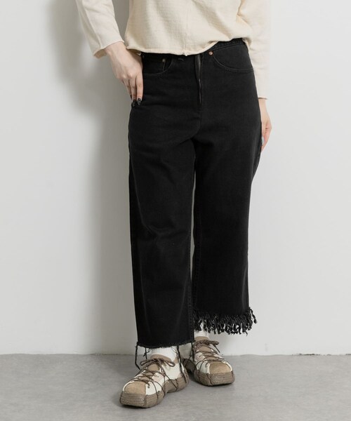 THE GOODLAND MARKET（ザグッドランドマーケット）の「fringe denim PT-BLACK（デニムパンツ・レディース・black1/black2/black3/black4/black5/black6/black7/black8/black9/black10/black11/black12/black13/black14/black15・26/28）」の6枚目の写真