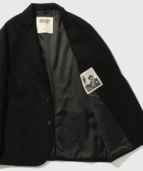 ADAM ET ROPE'(アダムエロペ)の「【ANOTHER OFFICE/アナザーオフィス】Santiago Cashmere Sports Jacket(テーラードジャケット・メンズ・ブラック/チャコール・1/2)」の14枚目の写真