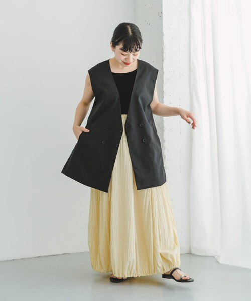 ITEMS URBANRESEARCH（アイテムズ アーバンリサーチ）の「シアーベロアスクエアタンクトップ（タンクトップ・レディース・BEG/BLK/BRD・FREE）」の5枚目の写真