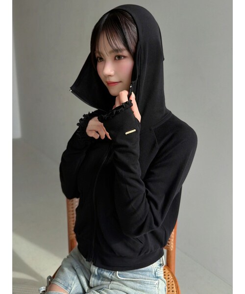 RESEXXY（リゼクシー）の「【UVカット】ベーシックパーカー（パーカー・レディース・ホワイト/ブラック/ピンク/ブルー・F）」の6枚目の写真