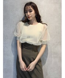 dazzlin | チュールスリーブシアーニットトップス(ニット/セーター)