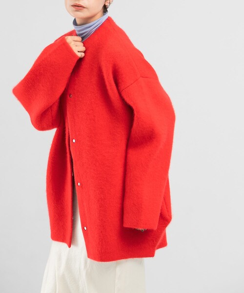 URBAN RESEARCH ROSSO（アーバンリサーチロッソ）の「ELENDEEK　CN RACCOON MIX WCD（カーディガン/ボレロ・レディース・IVY/LGRY/RED/MINT/BEG・1/2）」の16枚目の写真