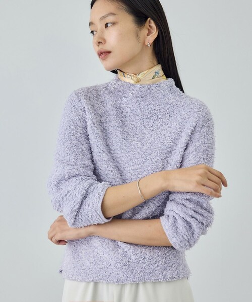 ROPE'（ロペ）の「【COOHEM(コーヘン)】COTTON FANCY YARN HIGH NECK KNIT（ニット/セーター・レディース・キナリ/ベージュ系/ラベンダー系・F）」の14枚目の写真