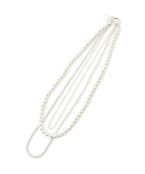 VIS（ビス）の「ガラスパール3連ネックレス（ネックレス・レディース・ゴールド/シルバー・F）」の9枚目の写真