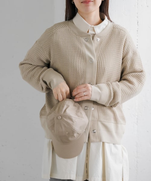 URBAN RESEARCH DOORS(アーバンリサーチドアーズ)の「FORK&SPOON ワッフルカーディガン(カーディガン/ボレロ・レディース・NAVY/BEIGE/MINT・1)」の1枚目の写真